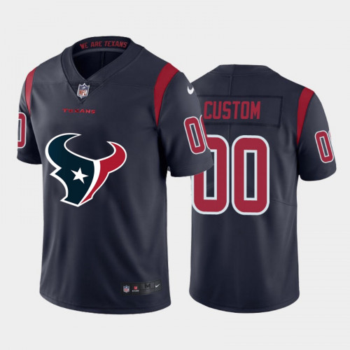 Men's Houston Texans Customized Navy Blue 2020 Team Big Logo Stitched Limited Jersey